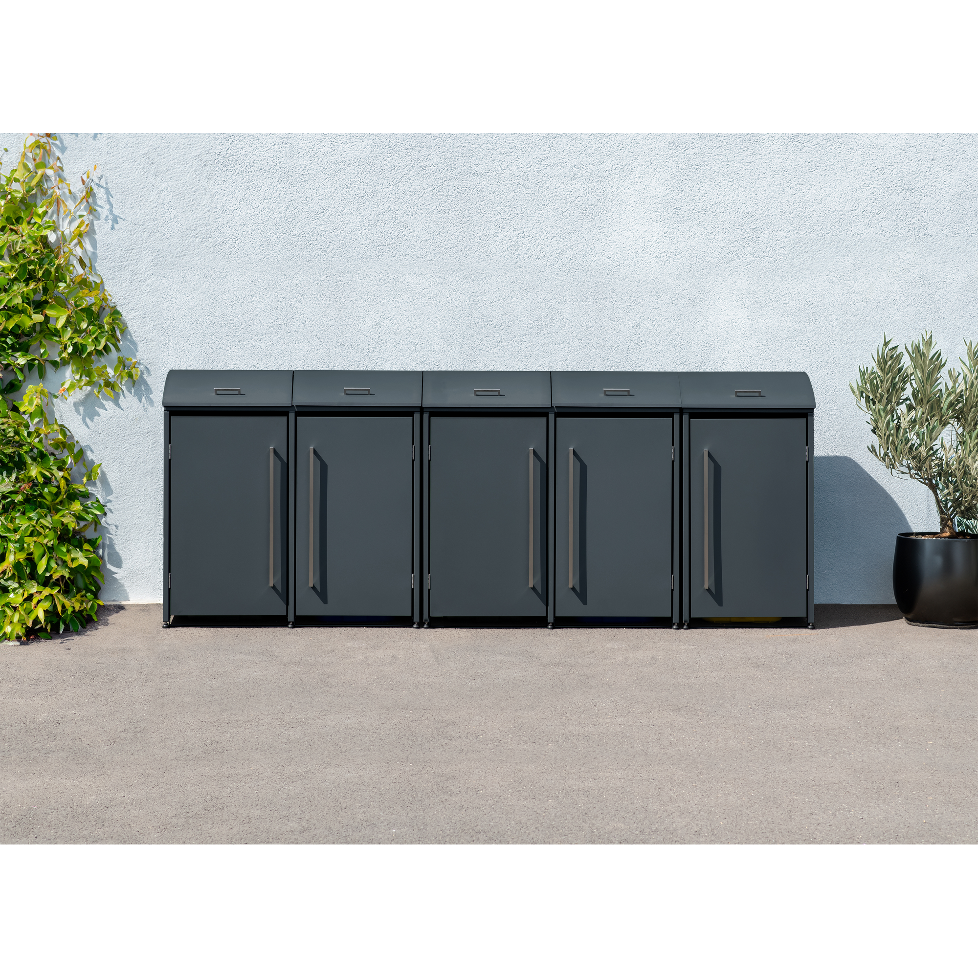 Mülltonnenbox 'Moderna 5' anthrazit 83 x 350 x 135 cm