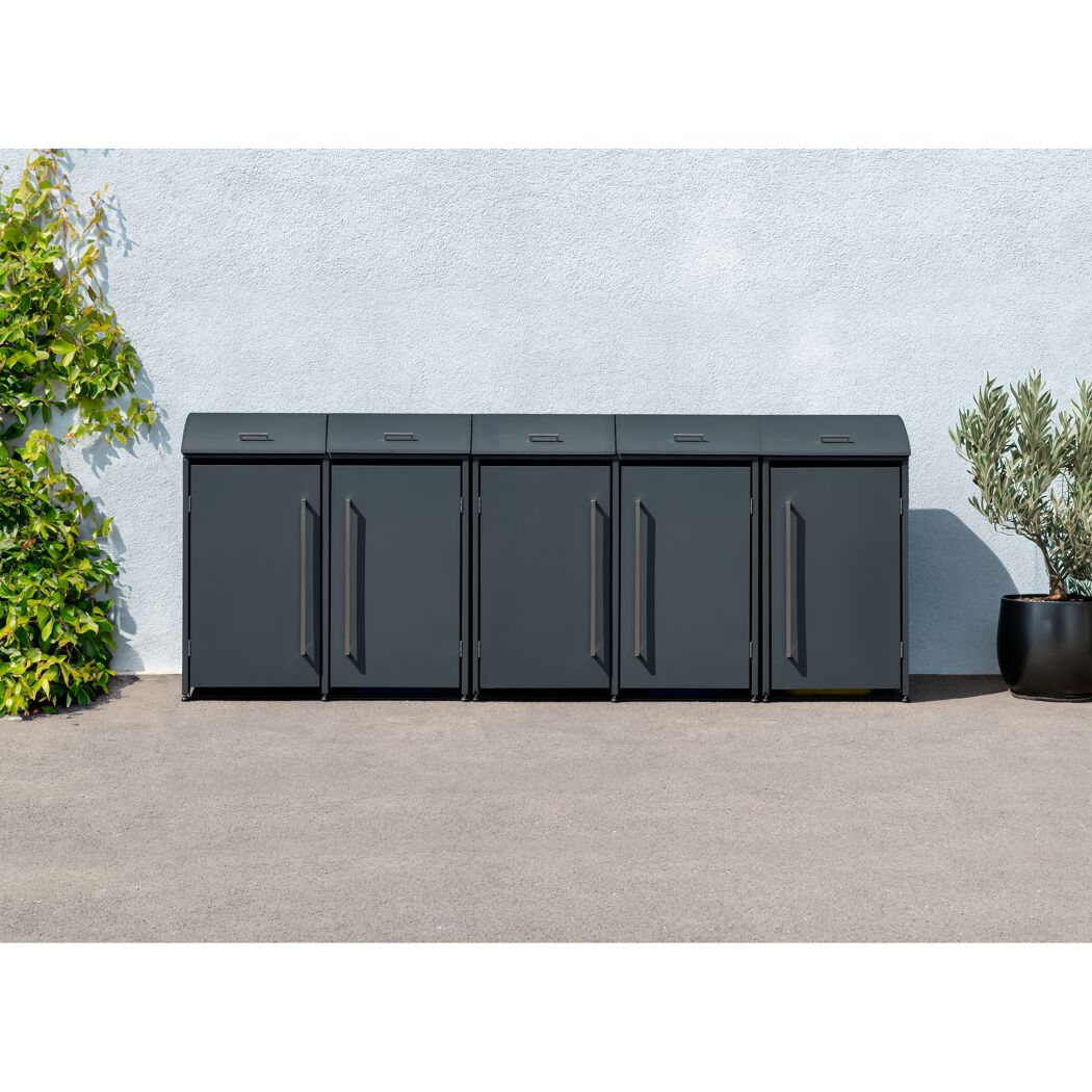 Mülltonnenbox 'Moderna 5' anthrazit 83 x 350 x 135 cm