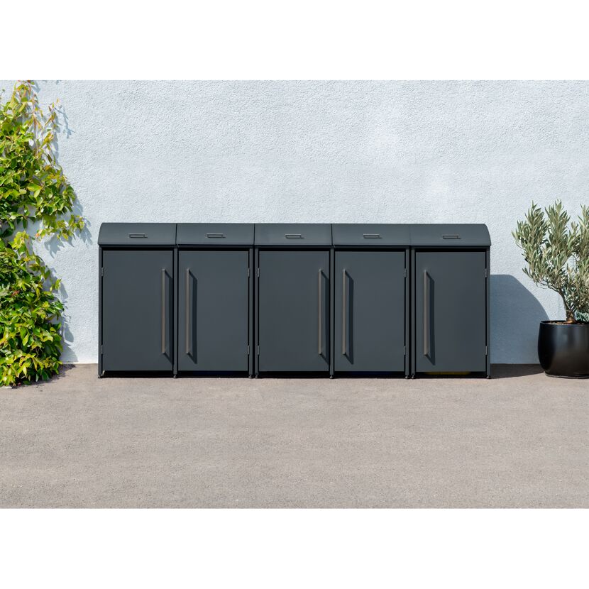Mülltonnenbox 'Moderna 5' anthrazit 83 x 350 x 135 cm