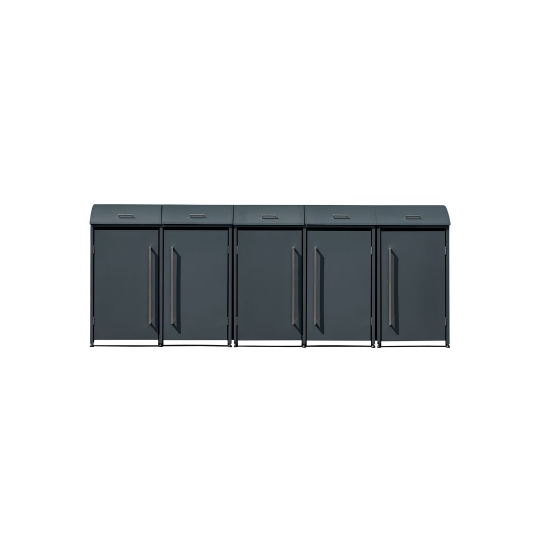 Mülltonnenbox 'Moderna 5' anthrazit 83 x 350 x 135 cm