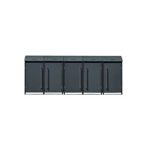 Mülltonnenbox 'Moderna 5' anthrazit 83 x 350 x 135 cm