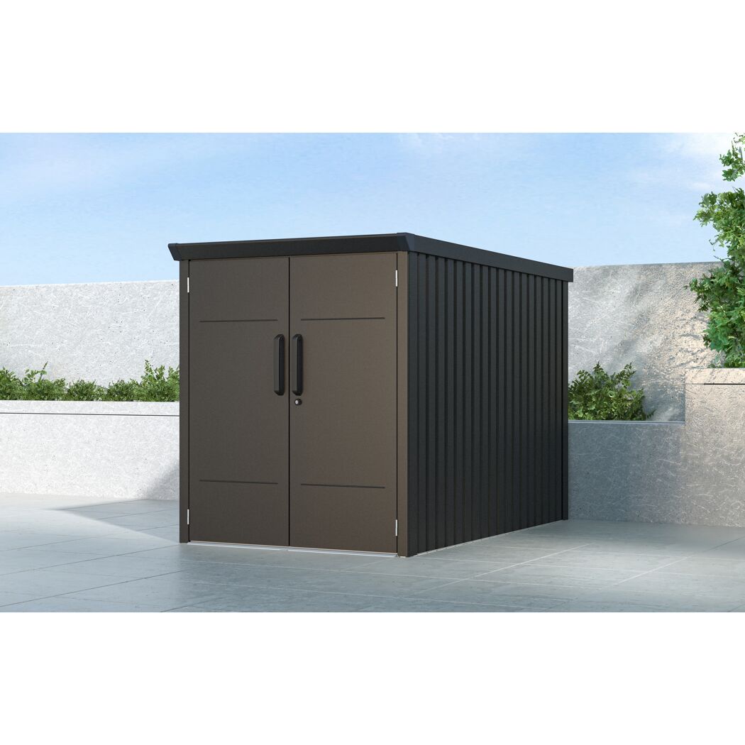 Fahrradgarage 'Velos 1' Metall schwarz inklusive Boden 133 x 222 x 151 cm
