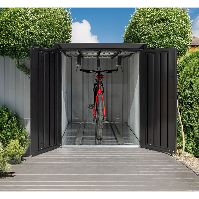 Fahrradgarage 'Velos 1' Metall schwarz 133 x 222 x 151 cm