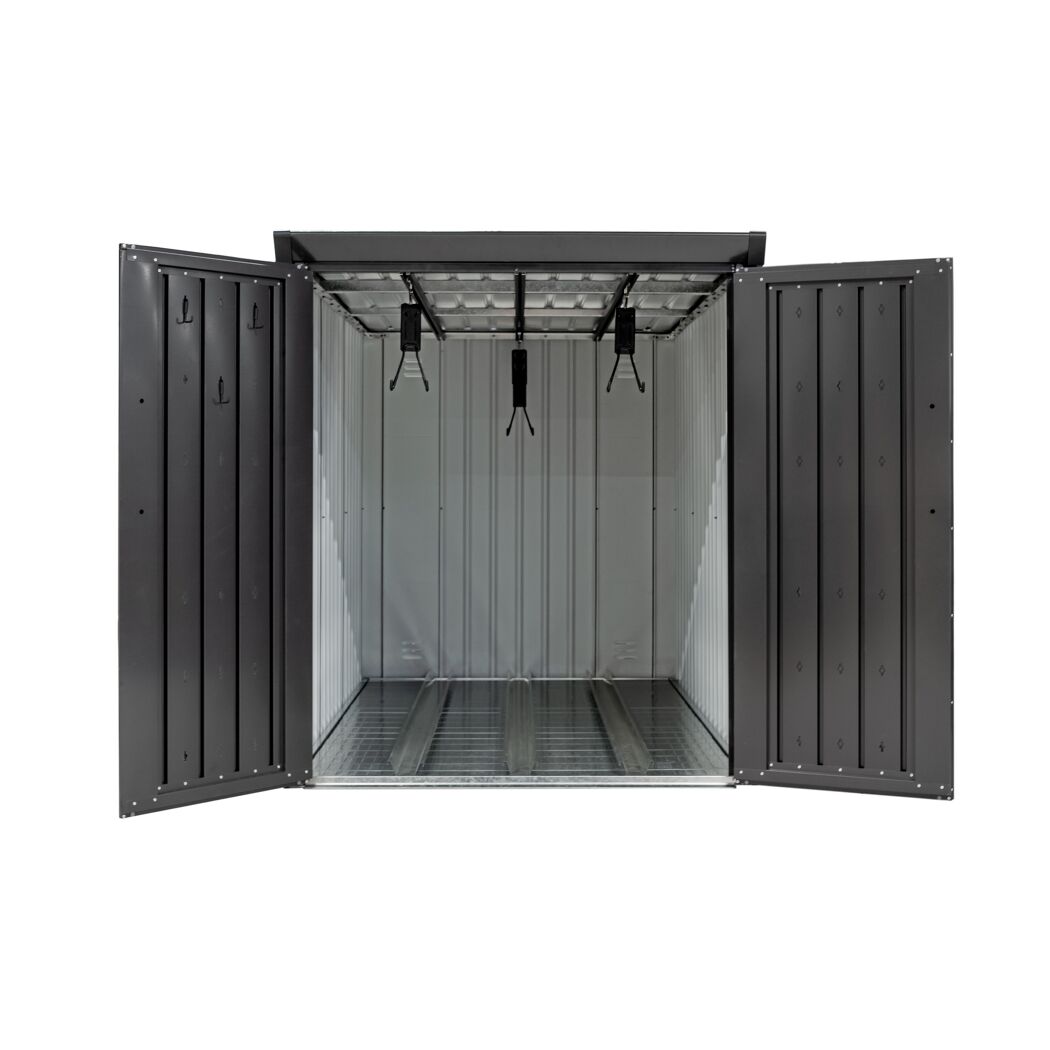 Fahrradgarage 'Velos 1' Metall schwarz inklusive Boden 133 x 222 x 151 cm