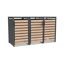 Mülltonnenbox 'Lacina' anthrazit/Holzoptik 80 x 200 x 116 cm