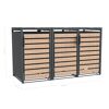 Mülltonnenbox 'Lacina' anthrazit/Holzoptik 80 x 200 x 116 cm