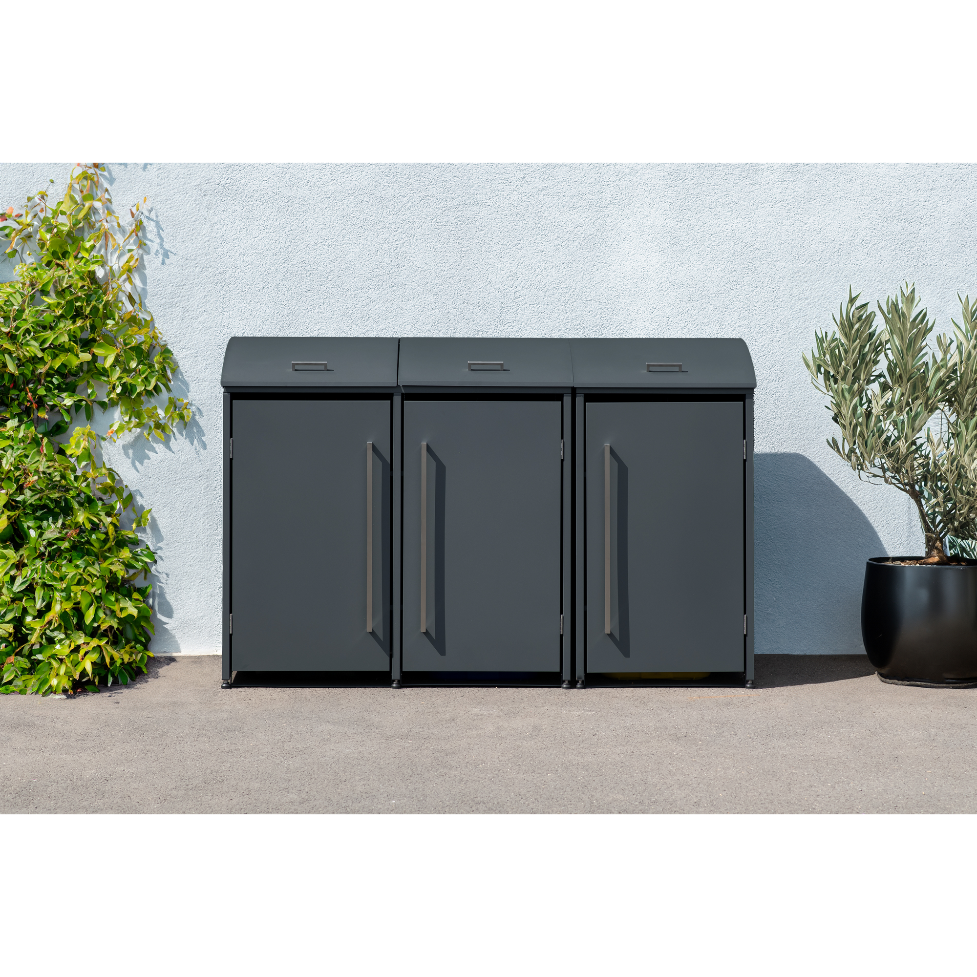 Mülltonnenbox 'Moderna 3' anthrazit 83 x 211 x 135 cm