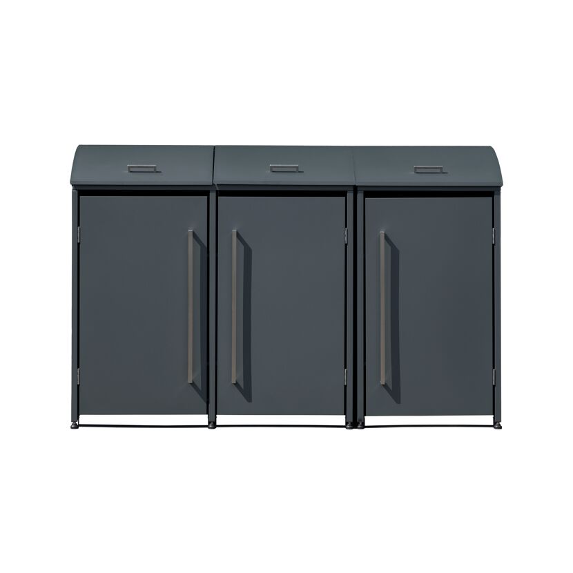 Mülltonnenbox 'Moderna 3' anthrazit 83 x 211 x 135 cm