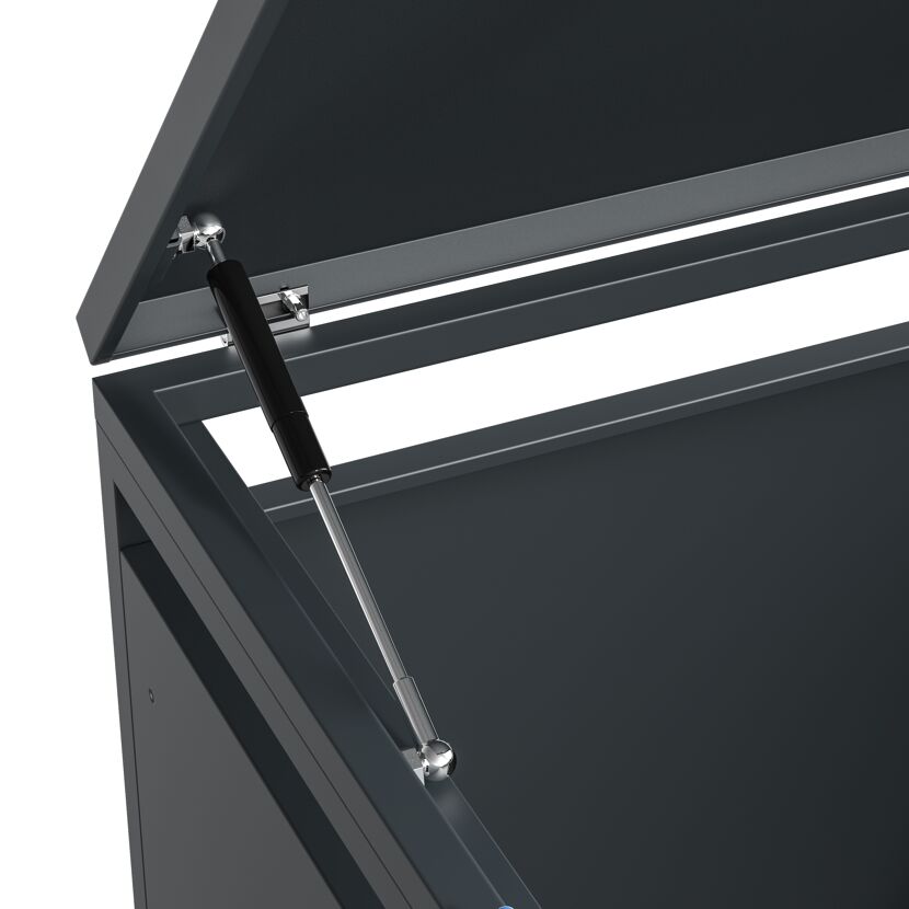 Mülltonnenbox 'Lacina' anthrazit/Holzoptik 80 x 332 x 116 cm