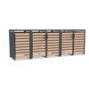Mülltonnenbox 'Lacina' anthrazit/Holzoptik 80 x 332 x 116 cm