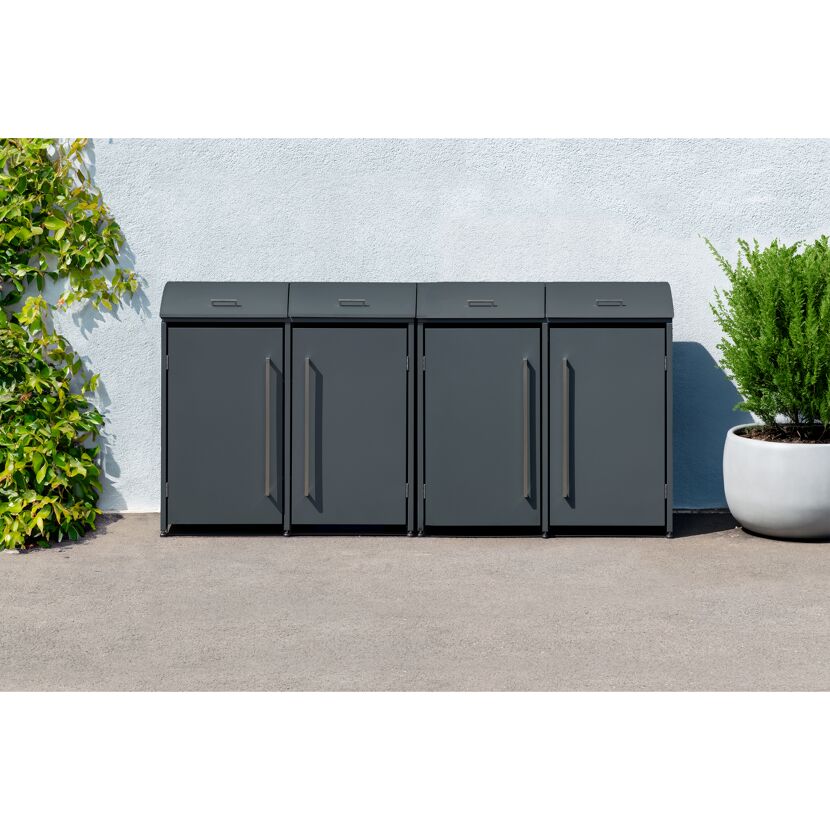 Mülltonnenbox 'Moderna 4' anthrazit 83 x 278 x 135 cm