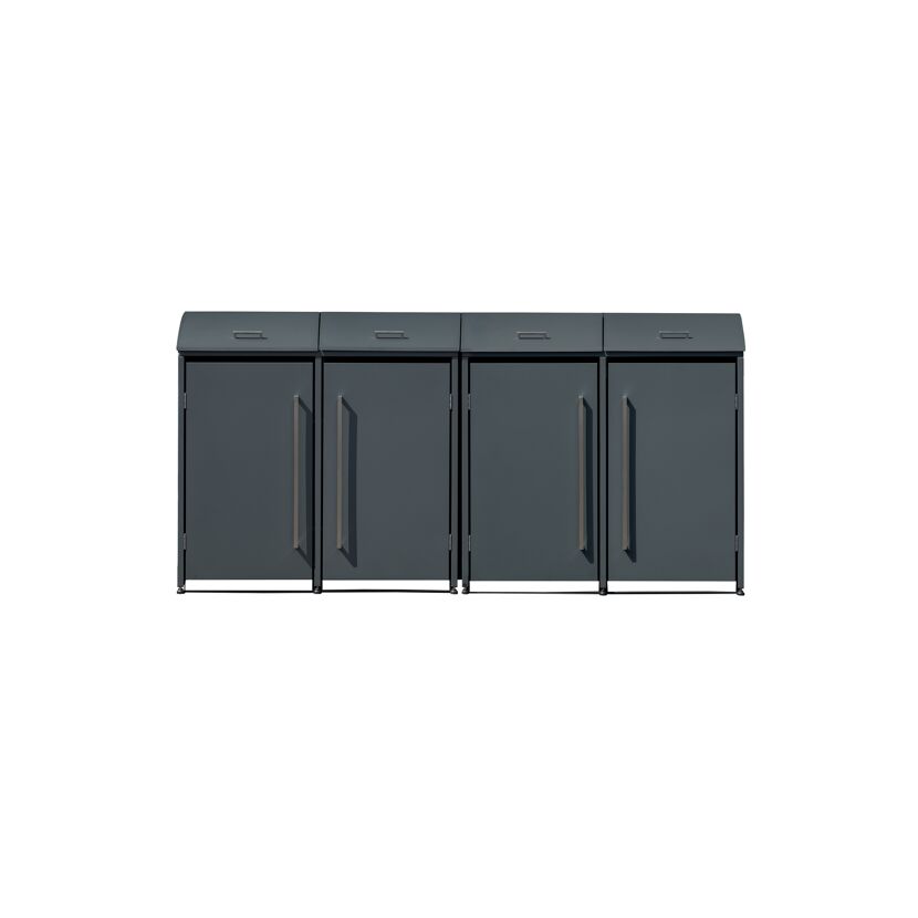 Mülltonnenbox 'Moderna 4' anthrazit 83 x 278 x 135 cm