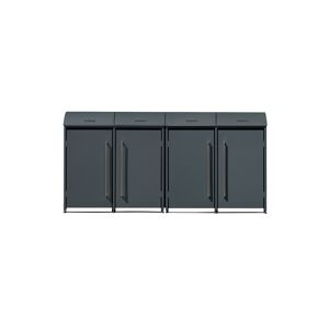 Mülltonnenbox 'Moderna 4' anthrazit 83 x 278 x 135 cm