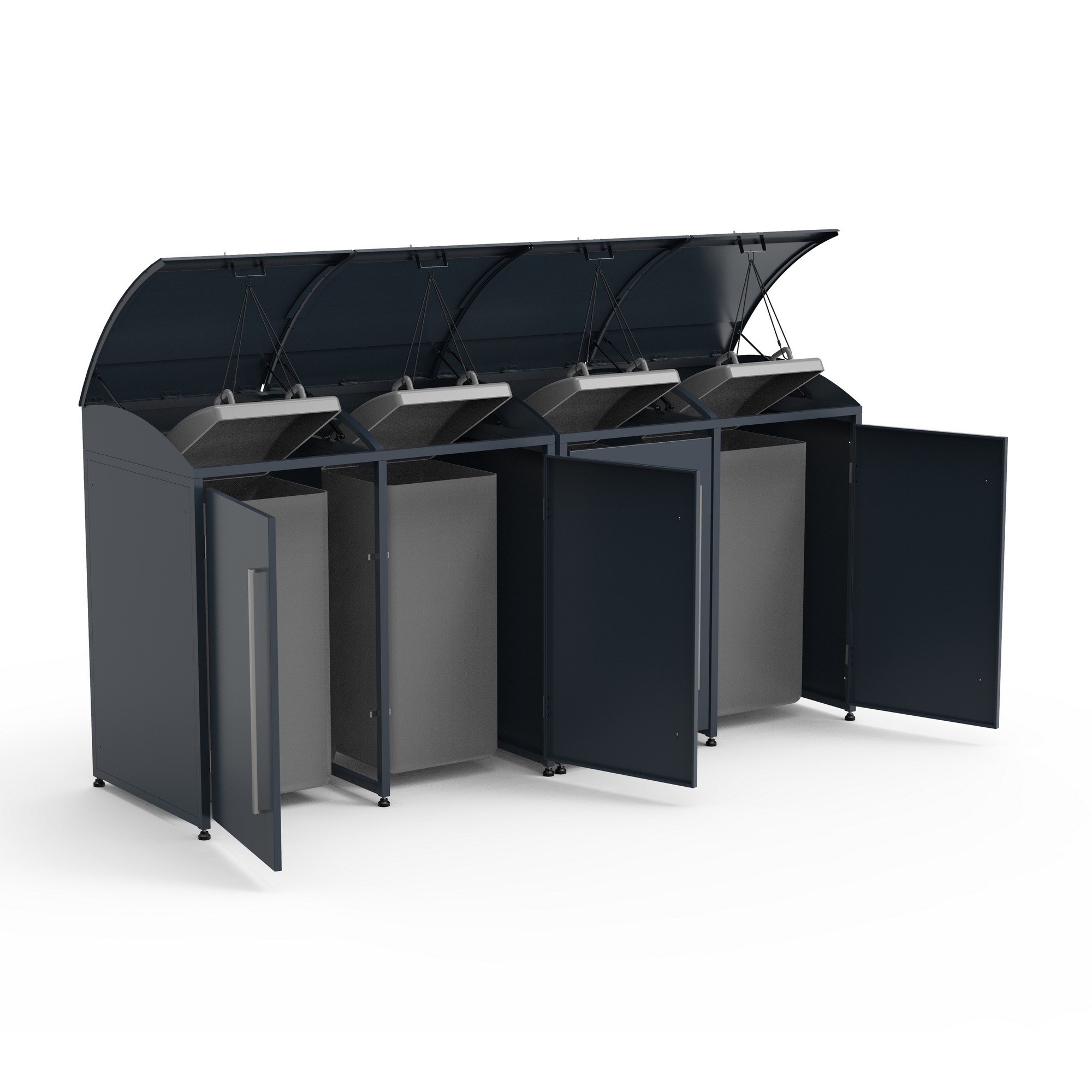 Mülltonnenbox 'Moderna 4' anthrazit 83 x 278 x 135 cm