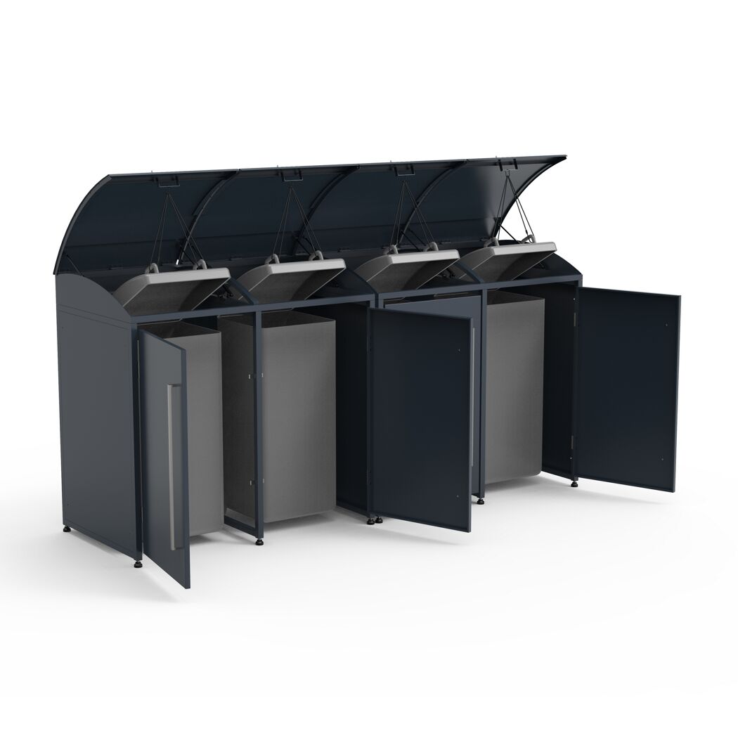 Mülltonnenbox 'Moderna 4' anthrazit 83 x 278 x 135 cm