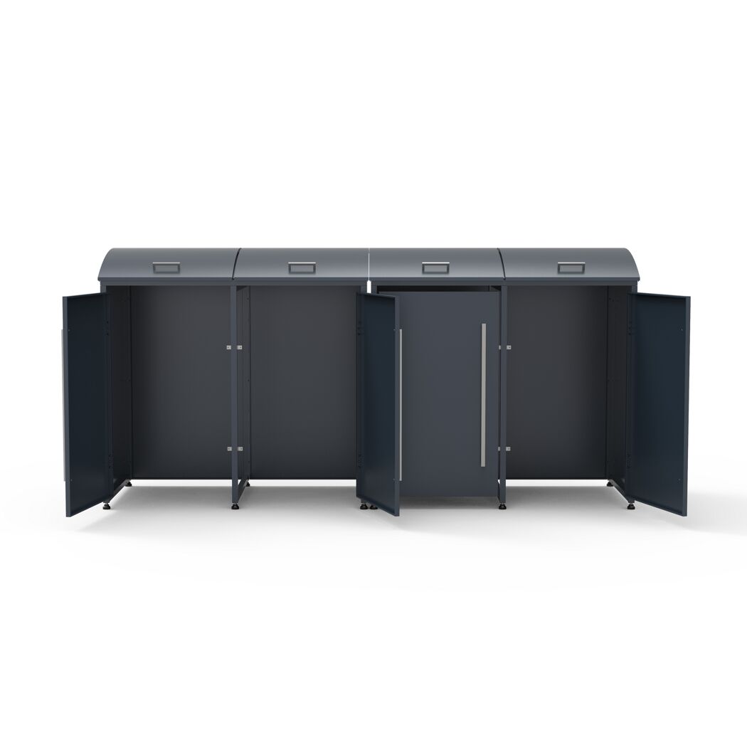 Mülltonnenbox 'Moderna 4' anthrazit 83 x 278 x 135 cm