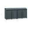 Mülltonnenbox 'Moderna 4' anthrazit 83 x 278 x 135 cm