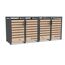 Mülltonnenbox 'Lacina' anthrazit/Holzoptik 80 x 264 x 116 cm
