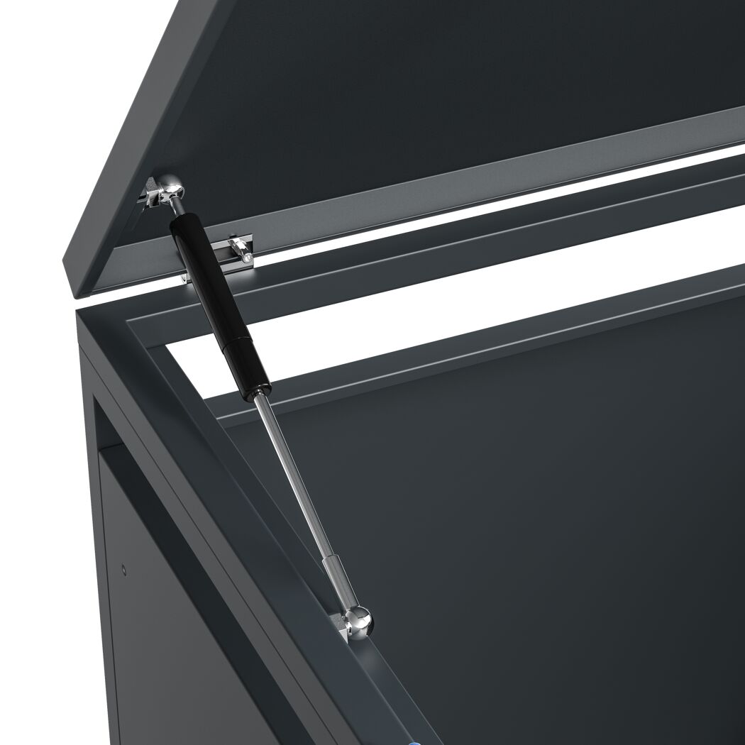 Mülltonnenbox 'Lacina' anthrazit/Holzoptik 80 x 264 x 116 cm
