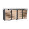 Mülltonnenbox 'Lacina' anthrazit/Holzoptik 80 x 264 x 116 cm
