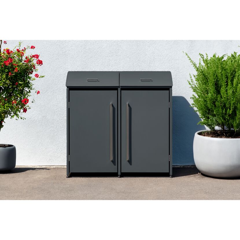 Mülltonnenbox 'Moderna 2' anthrazit 83 x 139 x 135 cm