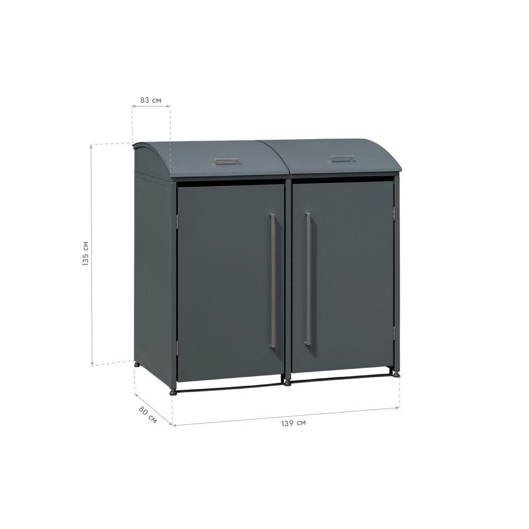 Mülltonnenbox 'Moderna 2' anthrazit 83 x 139 x 135 cm