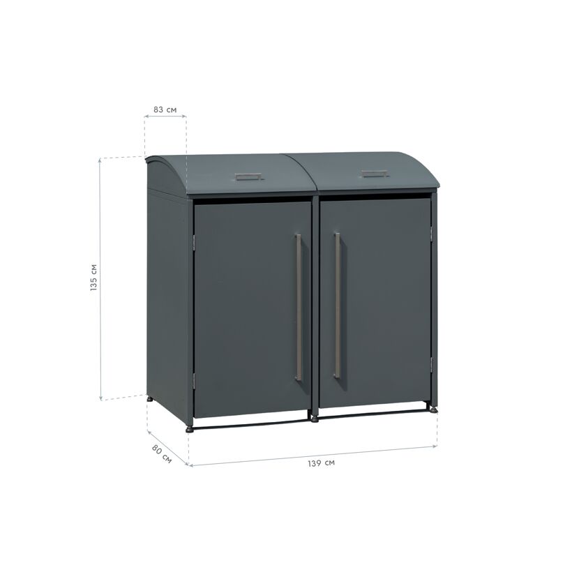 Mülltonnenbox 'Moderna 2' anthrazit 83 x 139 x 135 cm