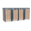 Mülltonnenbox 'Planta' bepflanzbar anthrazit/Holzoptik 84 x 264 x 124 cm