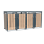 Mülltonnenbox 'Planta' bepflanzbar anthrazit/Holzoptik 84 x 264 x 124 cm