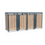 Mülltonnenbox 'Planta' bepflanzbar anthrazit/Holzoptik 84 x 264 x 124 cm