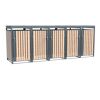 Mülltonnenbox 'Planta' bepflanzbar anthrazit/Holzoptik 84 x 332 x 124 cm