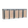 Mülltonnenbox 'Planta' bepflanzbar anthrazit/Holzoptik 84 x 332 x 124 cm