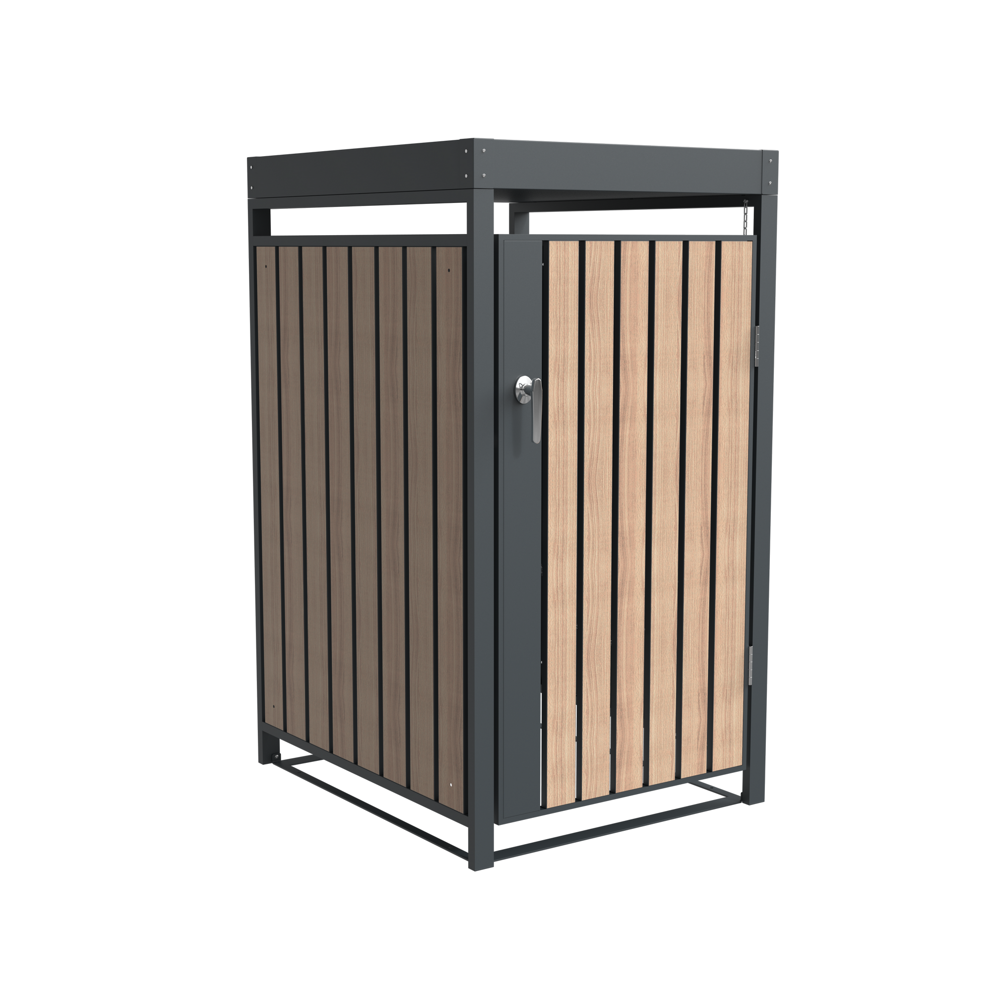 Mülltonnenbox 'Planta' bepflanzbar anthrazit/Holzoptik 84 x 68 x 124 cm
