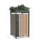 Mülltonnenbox 'Planta' bepflanzbar anthrazit/Holzoptik 84 x 68 x 124 cm