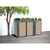 Mülltonnenbox 'Planta' bepflanzbar anthrazit/Holzoptik 84 x 200 x 124 cm