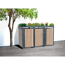 Mülltonnenbox 'Planta' bepflanzbar anthrazit/Holzoptik 84 x 200 x 124 cm