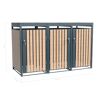 Mülltonnenbox 'Planta' bepflanzbar anthrazit/Holzoptik 84 x 200 x 124 cm