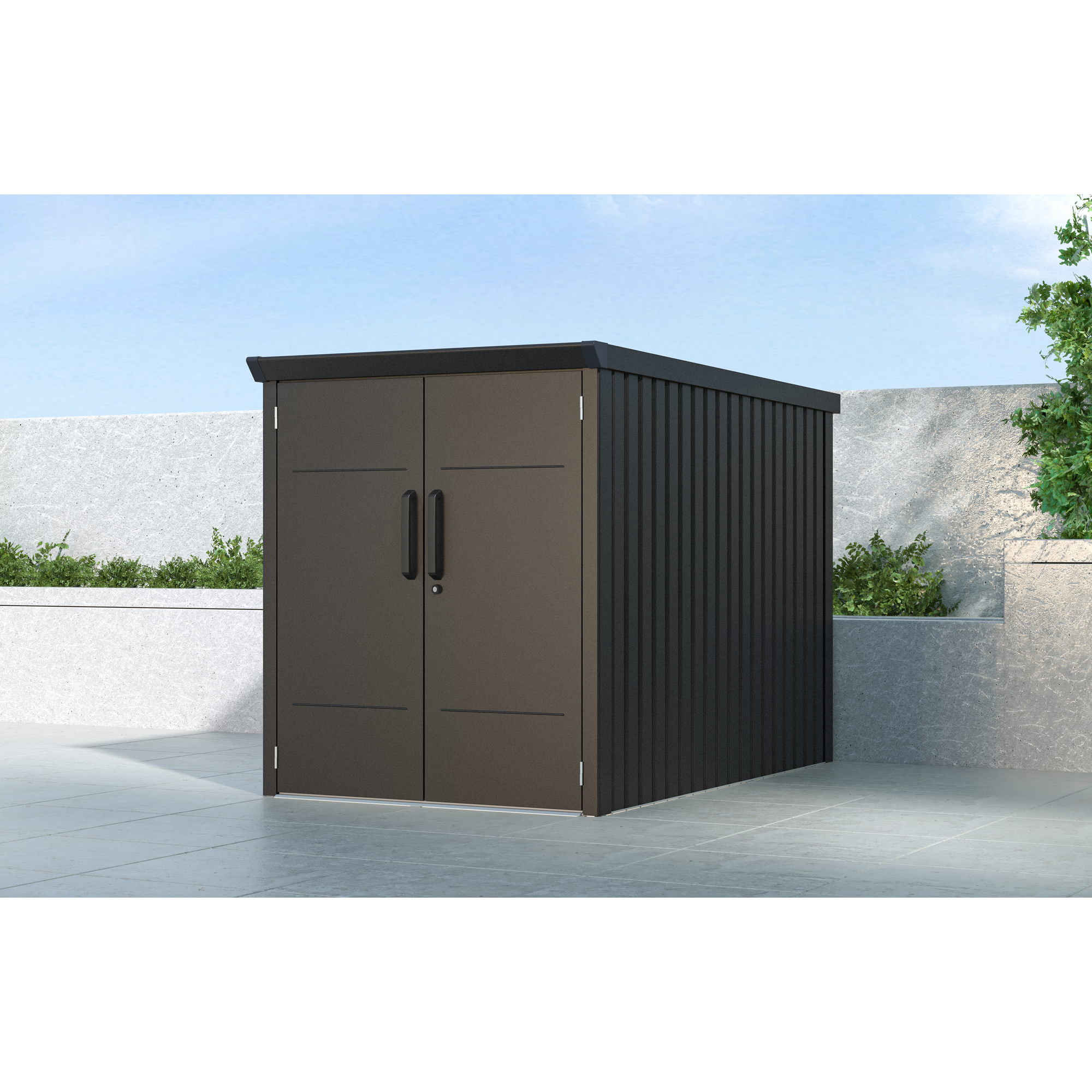 Fahrradgarage 'Velos 2' Metall schwarz 133 x 222 x 151 cm