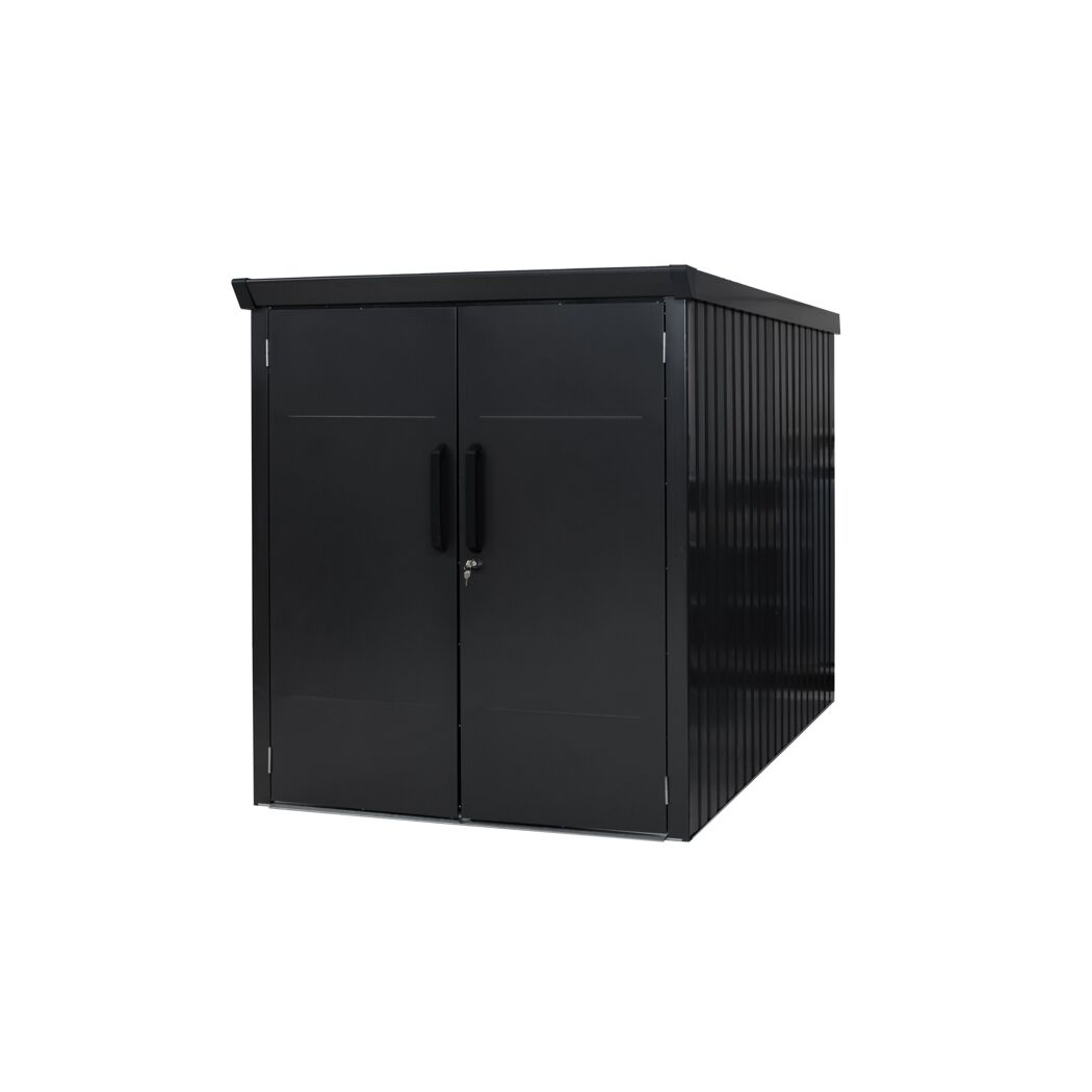Fahrradgarage 'Velos 2' Metall schwarz 133 x 222 x 151 cm