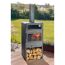 Terrassenofen 'Vento Plus' schwarz 50 x 50 x 150 cm mit Pizzaofen
