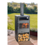 Terrassenofen 'Vento Plus' schwarz 50 x 50 x 150 cm mit Pizzaofen