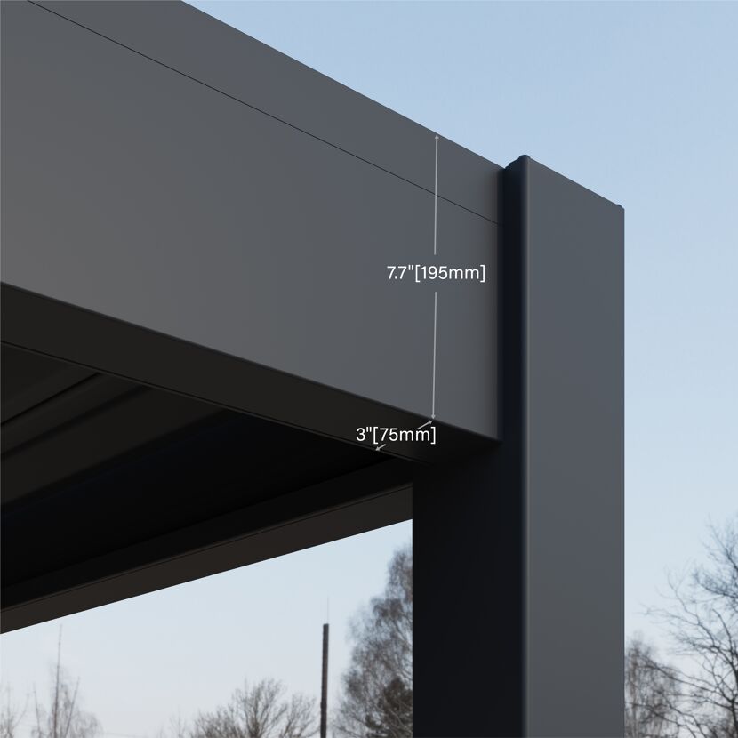 Pergola 'Grand Tuscan 1012' Aluminium anthrazit 310 x 370 x 256 cm