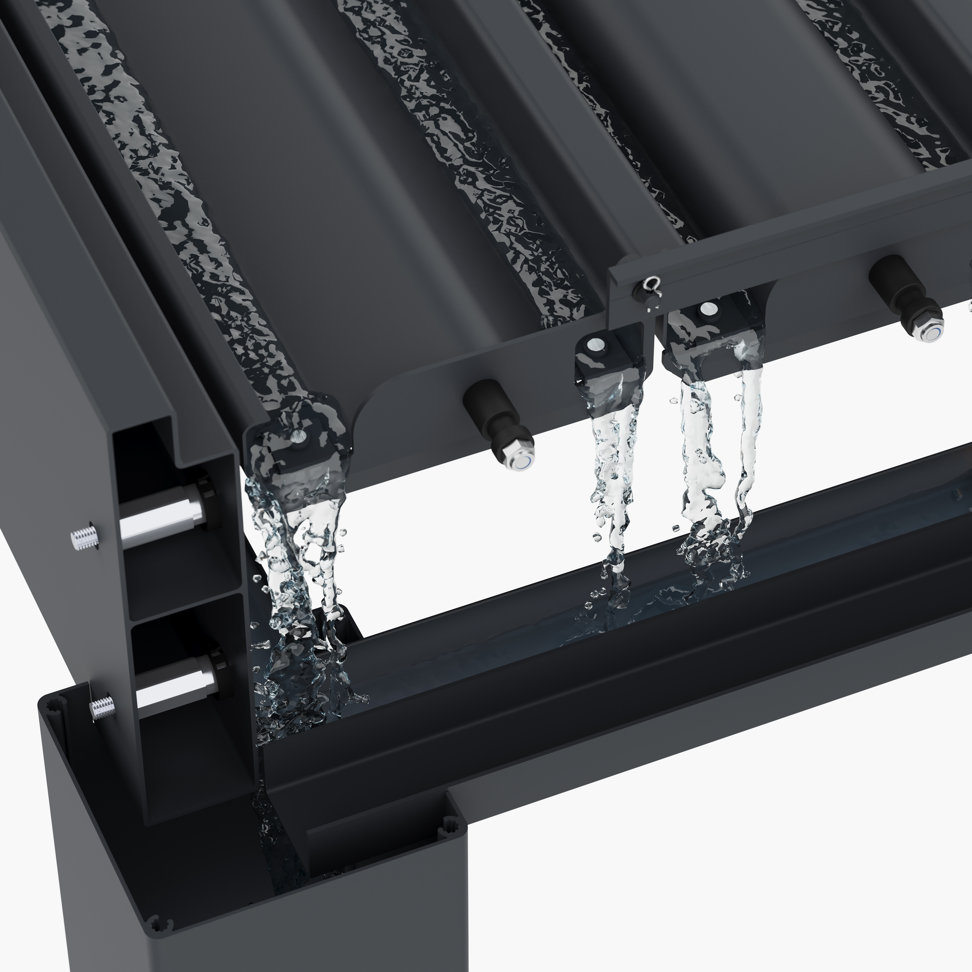 Pergola 'Grand Tuscan 1012' Aluminium anthrazit 310 x 370 x 256 cm