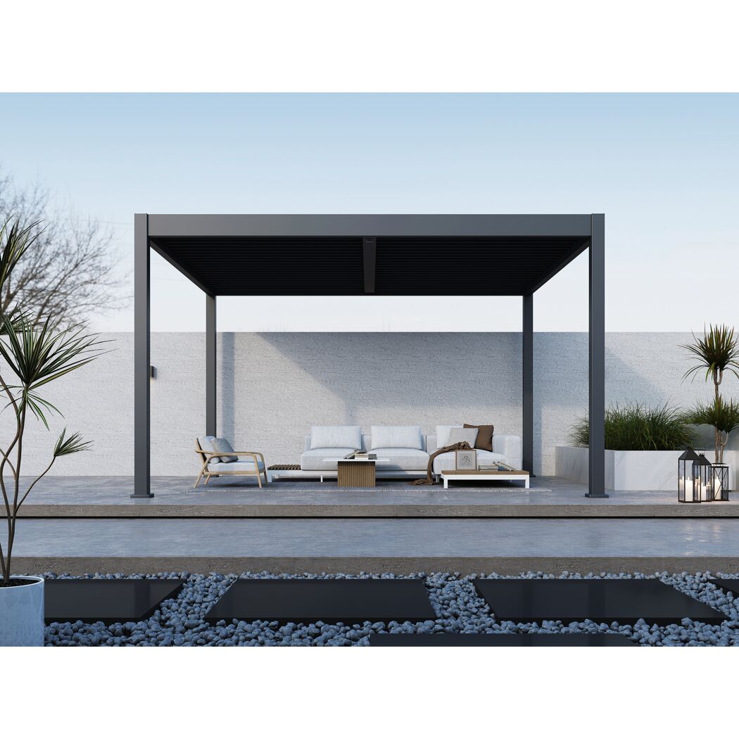 Pergola 'Grand Tuscan 1214' Aluminium anthrazit 370 x 433 x 256 cm