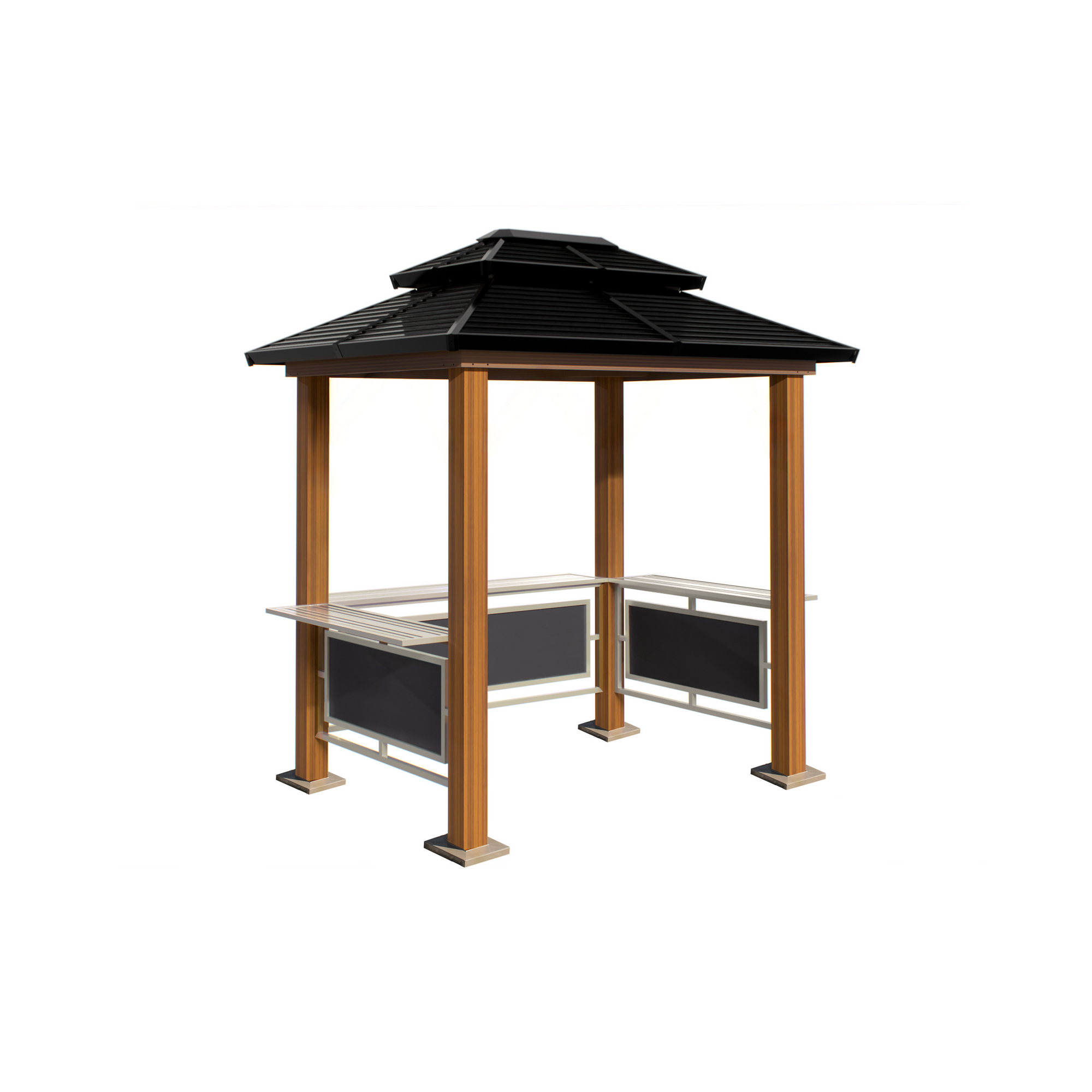 Grillpavillon 'Maui' Holzoptik 158 x 249 x 278 cm
