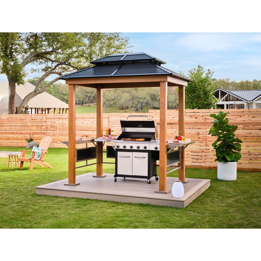 Grillpavillon 'Maui' Holzoptik 158 x 249 x 278 cm