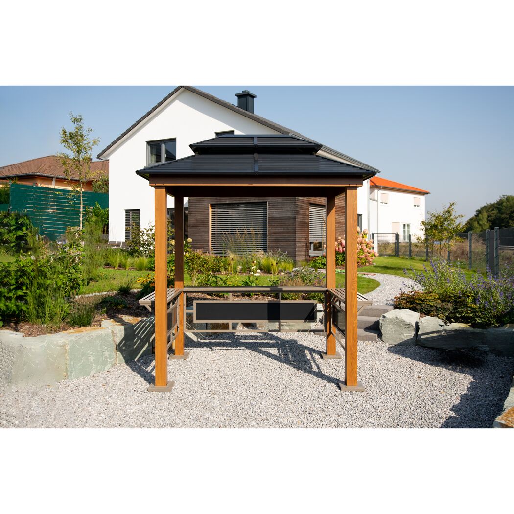Grillpavillon 'Maui' Holzoptik 158 x 249 x 278 cm