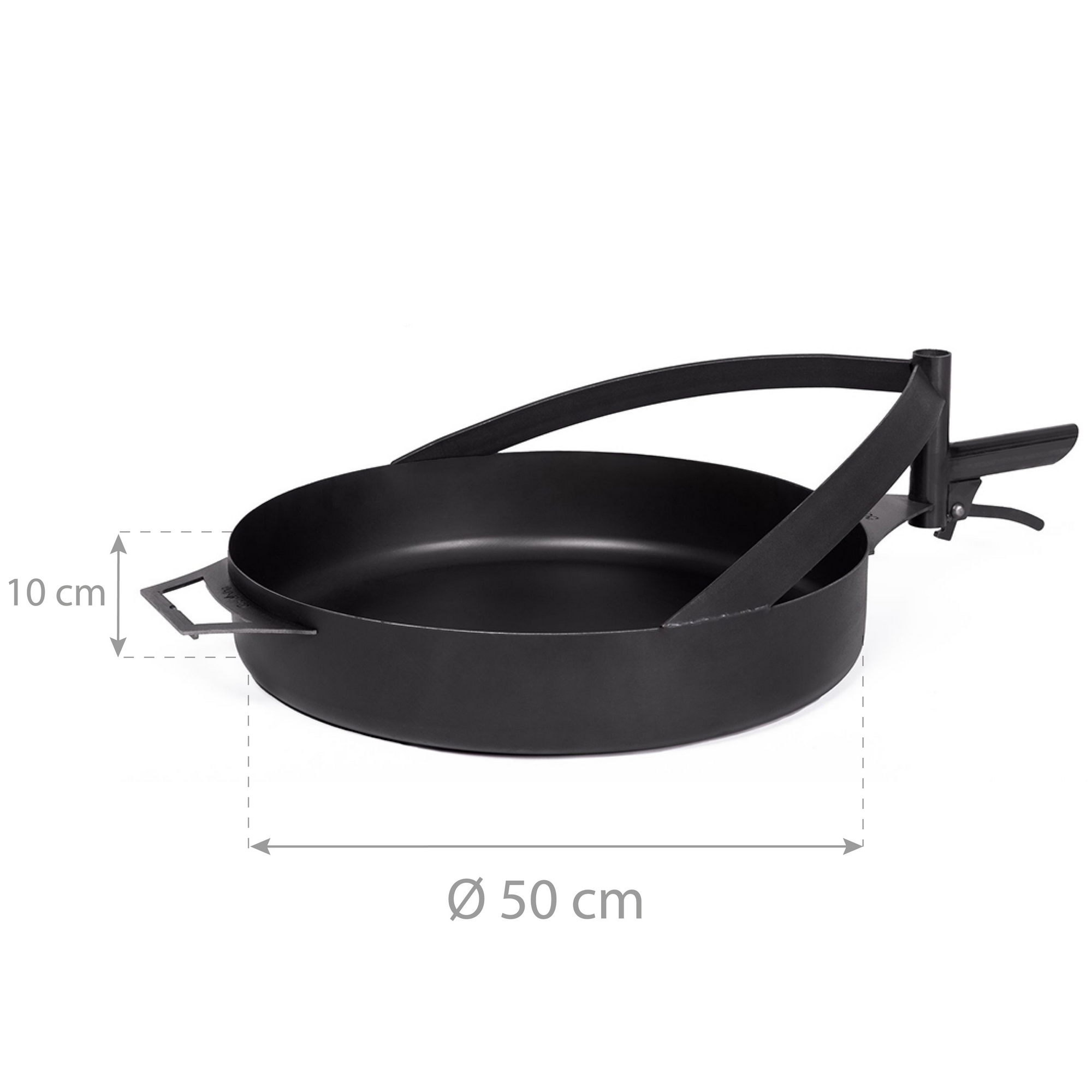 Grillpfanne Rohstahl Ø 50 cm schwarz