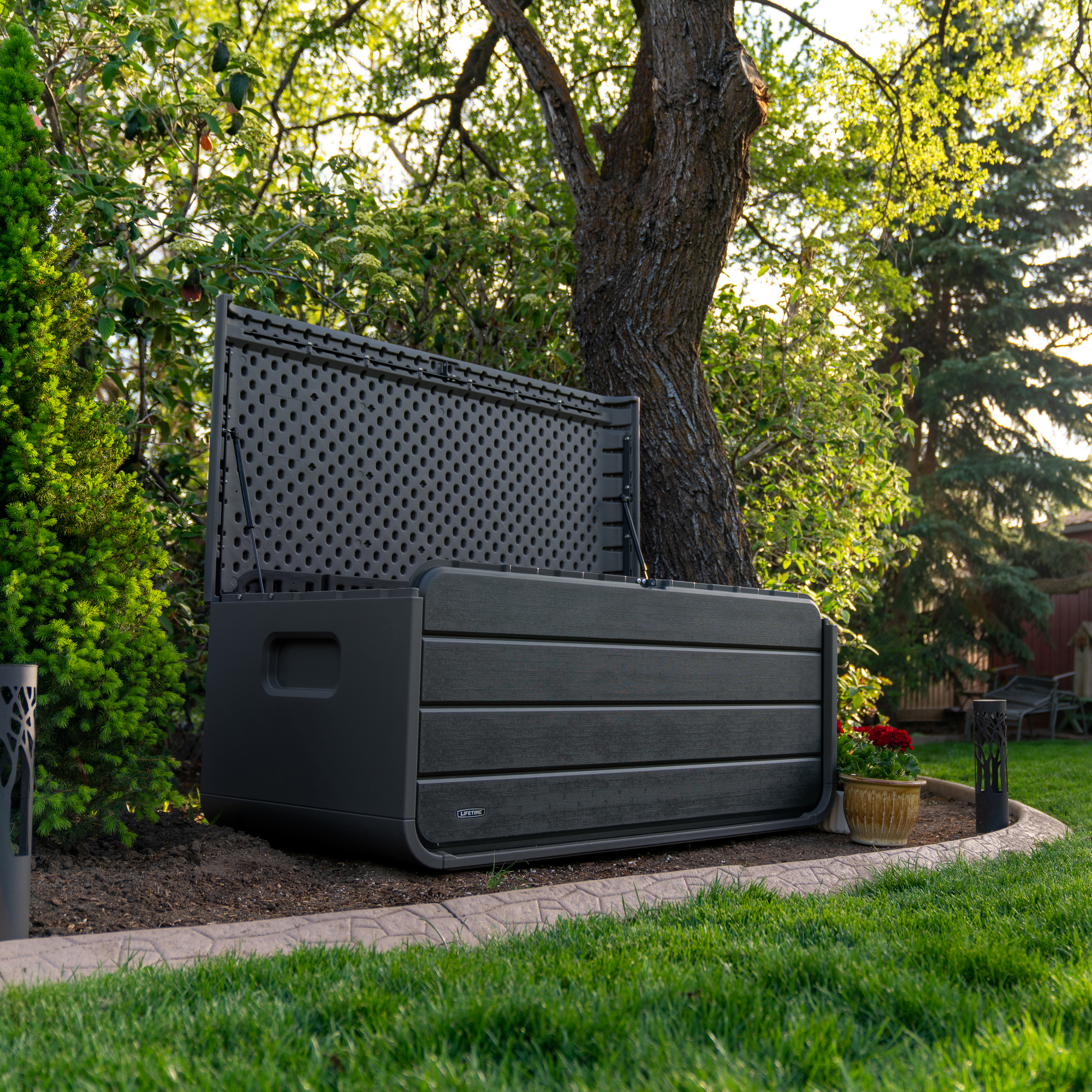 Kissenbox 'Space' Hart-Polyethylen anthrazit 147,1 x 63,6 x 72 cm