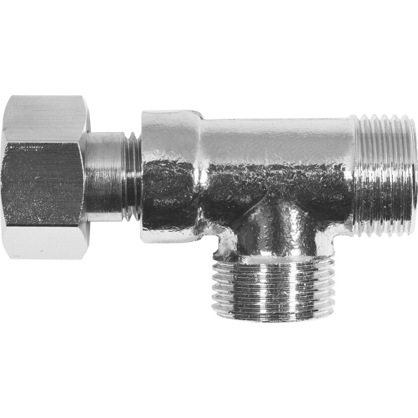 T-Stück Messing verchromt 3/8" IG/AG